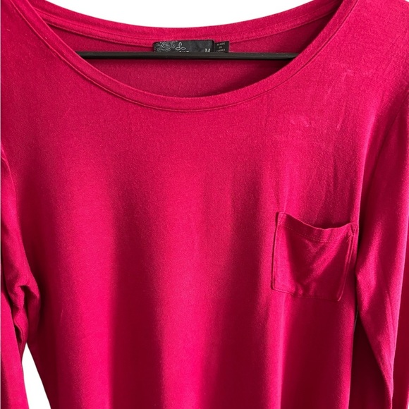 Prana Women's Long Sleeve Scoop Neck T-Shirt Athleisure Casual Stretch Pink M - Picture 3 of 9